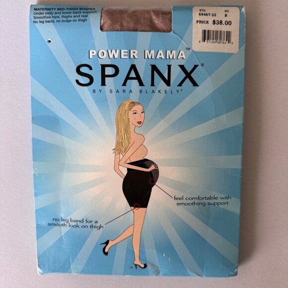 Spanx Power Mama Maternity Mid-Thigh Shaper Size B Smoothing Support - Picture 6 of 6